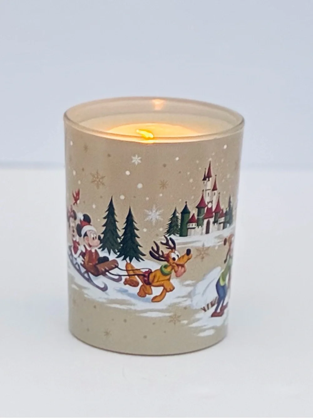Disney Parks Christmas Mickey & Friends Holiday Light-Up Candle 5”